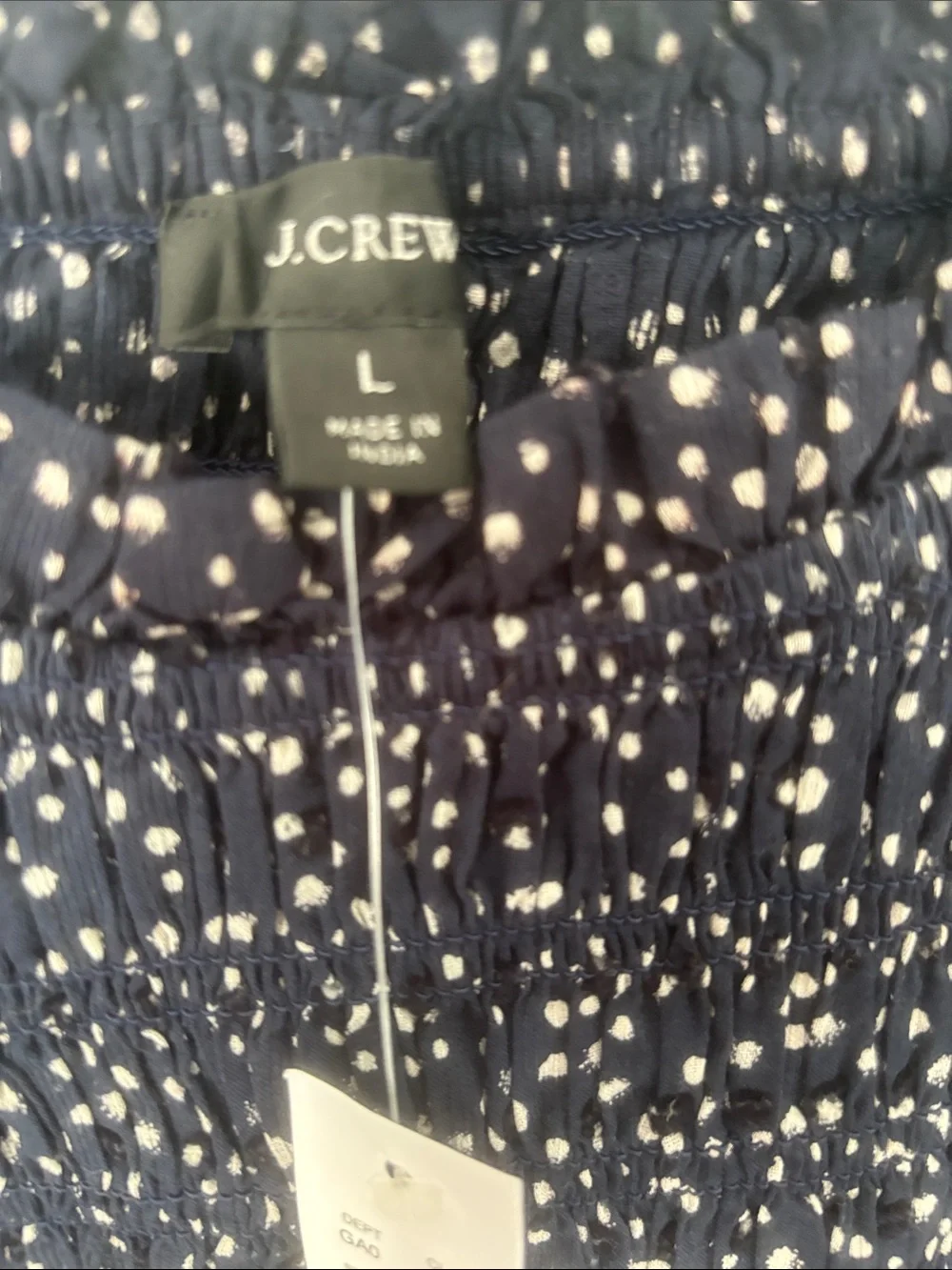 J. Crew Navy Blue Polka Dot Short Sleeve Blouse NWT